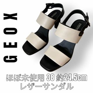 ジェオックス(GEOX)のGEOX RESPIRA ジェオックス　38 24.5cm レザーサンダル　白(サンダル)