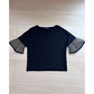 デミルクスビームス(Demi-Luxe BEAMS)の新品タグ Demi-Luxe BEAMS オーガンジーコンビスリーブプルオーバー(Tシャツ(半袖/袖なし))