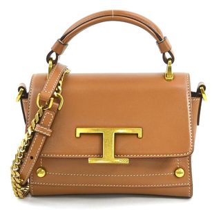 TOD'S - トッズ TOD’S ショルダーバッグ タイムレス レザー ブラウン レディース 送料無料【中古】 55682g