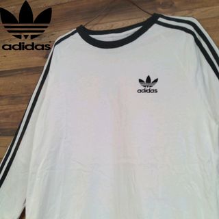 アディダス(adidas)のadidas アディダス　トレフォイルロゴ　スリーライン　ロンT　カットソー(Tシャツ/カットソー(七分/長袖))