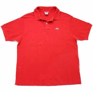 ラコステ(LACOSTE)の00s LACOSTEラコステ ワンポイント コットン 鹿の子 ポロシャツ 赤 6★164 オールド フレンチ ユーロ ヨーロッパ レッド(ポロシャツ)