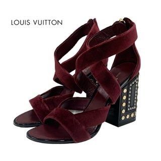 ルイヴィトン(LOUIS VUITTON)のルイヴィトン LOUIS VUITTON サンダル 靴 シューズ ベロア ボルドー ブラック スタッズ ベルベット(サンダル)