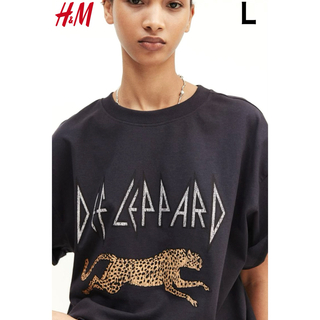 H&M - 新品 H&M レオパード DEF LEPPARD Tシャツ L