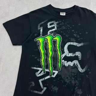 FRUIT OF THE LOOM - MONSTER　モンスター　企業　ロゴ　半袖Tシャツ　古着　ブラック　M