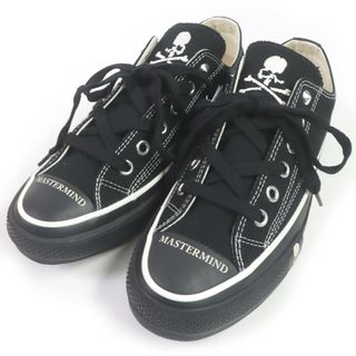 未使用品□CONVERSE ADDICT コンバース アディクト mastermind JAPAN マスターマインドジャパン 1CL731 CHUCK TAYLOR キャンバス スカルロゴ刺繍 ローカットスニーカー ブラック 26.5 箱付き メンズ(スニーカー)