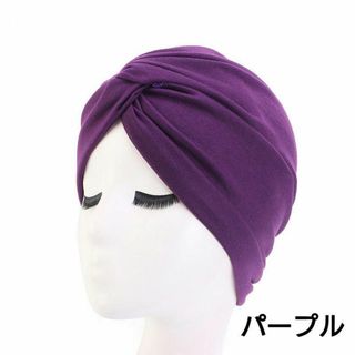 ターバン ヘアバンド パープル(その他)