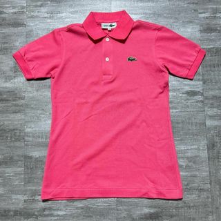 ラコステ(LACOSTE)の美品 Chemise Lacoste ラコステ ピンク 鹿の子ポロシャツ 38(ポロシャツ)