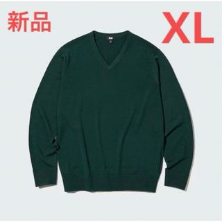 ユニクロ(UNIQLO)の新品　ユニクロ　エクストラファインメリノVネックセーター（長袖）　XLサイズ(ニット/セーター)