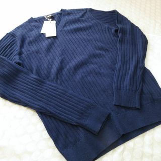 ユニクロ(UNIQLO)のユニクロ　コットンカシミヤ　リブ　Vネック　セーター　長袖　Sサイズ(ニット/セーター)