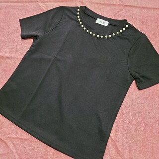 【新品 即購入OK】ジュリアブティック パールTシャツ ブラック サイズフリー(Tシャツ(半袖/袖なし))