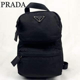 PRADA - PRADA リュック　ミニリュック　三角ロゴ　ナイロン　ブラック　シルバー金具