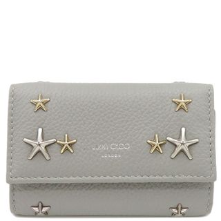 JIMMY CHOO - ジミーチュウ JIMMY CHOO キーケース キーケース ネプチューン  ソフトグレインレザー MOONSTONE シルバー金具 スター スタッズ GD金具 6本 6連  【箱】【中古】