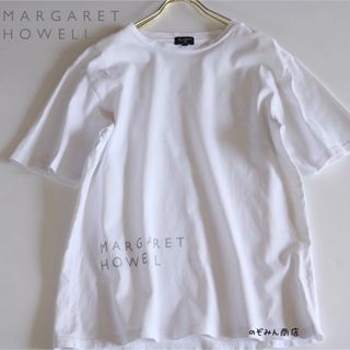 MARGARET HOWELL - 【MARGARET HOWELL】Tシャツ　ロゴ文字プリント　白　L★