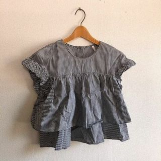 ザラ(ZARA)のZARA♡ギンガムチェックフリルブラウス♡コットン100%♡M♡夏コーデ♡ザラ♡(シャツ/ブラウス(半袖/袖なし))