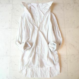 プラージュ(Plage)のプラージュ 22AW シワ加工 裁ち切り ストライプ ロング ゆったり シャツ(シャツ/ブラウス(長袖/七分))