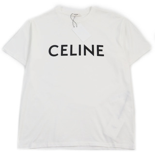 セリーヌ(celine)の未使用品●CELINE セリーヌ 2X681671Q ルーズTシャツ コットンジャージー ロゴプリント クルーネック 半袖Ｔシャツ ホワイト XS イタリア製 正規品 メンズ(Tシャツ/カットソー(半袖/袖なし))