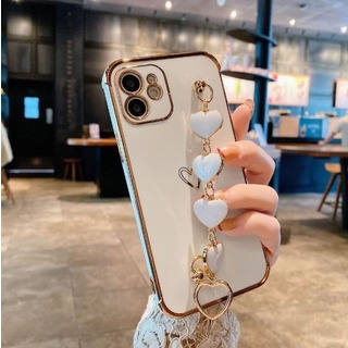 【人気商品】 スマホ カバー ホワイト ゴールド iPhone14 ハート 韓国(モバイルケース/カバー)