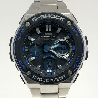 ジーショック(G-SHOCK)のG-SHOCK ジーショック CASIO カシオ 腕時計 GST-W100D-1A2 G-STEEL 電波ソーラー LED アナデジ メタル ブラック ブルー(腕時計(アナログ))