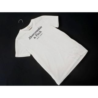 Abercrombie & Fitch アバクロンビー＆フィッチ ロゴ 刺繍 Tシャツ sizeM/オフホワイト ■◆ メンズ