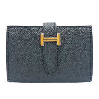 エルメス(Hermes)の　エルメス HERMES ベアンミニ D刻印 ブラック ゴールド金具 エプソン レディース コインケース(コインケース)