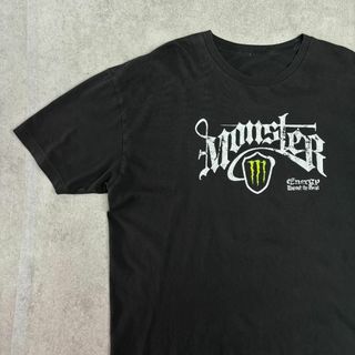 Monster Energy - MONSTER　エナジードリンク　ロゴプリント　Tシャツ　古着　ブラック　XL