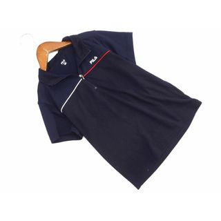 フィラ(FILA)のFILA フィラ ハイネック ハーフジップ 半袖 トレーニングウェア カットソー sizeM/紺 ■◆ レディース(カットソー(半袖/袖なし))