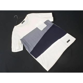 ブラックレーベルクレストブリッジ(BLACK LABEL CRESTBRIDGE)のブラックレーベルクレストブリッジ 切替 ポケット Tシャツ sizeL/白 ■◆ メンズ(Tシャツ/カットソー(半袖/袖なし))