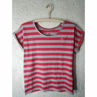アディダス(adidas)の9068　アディダス　レディース　半袖　ボーダー　デザイン　tシャツ(Tシャツ(半袖/袖なし))