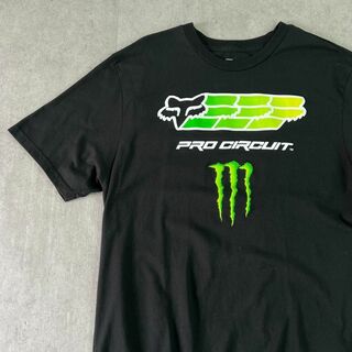 ヴィンテージ(VINTAGE)のFOX RACING　モンスター　企業ロゴ　半袖Tシャツ　古着　ブラック　XL(Tシャツ(半袖/袖なし))