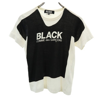 ブラックコムデギャルソン(BLACK COMME des GARCONS)のブラックコムデギャルソン 00s 2008年 日本製 プリント 半袖 Tシャツ XS ホワイト系 BLACK COMME des GARCONS レディース(Tシャツ(半袖/袖なし))