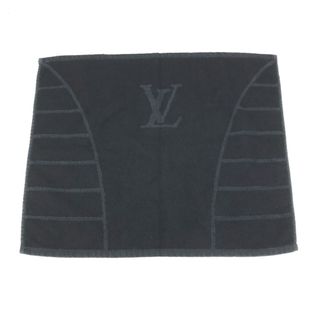 LOUIS VUITTON - ルイヴィトン LOUIS VUITTON ロゴ LV ハンドタオル タオル コットン ブラック 美品