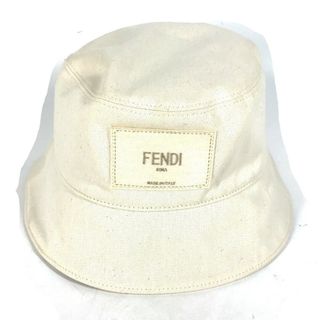 フェンディ(FENDI)のフェンディ FENDI ロゴ FXQ801 ハット帽 帽子 バケットハット ボブハット ハット コットン ベージュ(ハット)