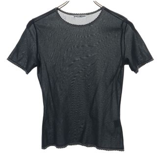 イッセイミヤケ 日本製 半袖 シアー カットソー 2 黒 ISSEY MIYAKE Tシャツ レディース