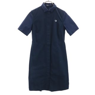 FRED PERRY - フレッドペリー 半袖 切替 ミニワンピース USA 4 ネイビー FRED PERRY レディース