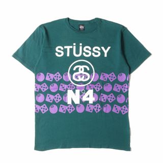 ステューシー(STUSSY)のSTUSSY ステューシー Tシャツ サイズ:XL 8ボール ダイス No.4ロゴ クルーネック 半袖Tシャツ グリーン トップス カットソー【メンズ】【中古】(Tシャツ/カットソー(半袖/袖なし))