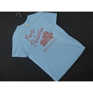 ホリスター(Hollister)のHollister ホリスター ロゴ プリント Tシャツ sizeXL/水色 ■◆ メンズ(Tシャツ/カットソー(半袖/袖なし))