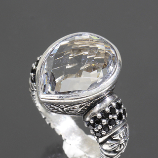 スティーブンデュエック 透明石 シルバーリング 9.5号 SV指輪 E0841(リング(指輪))