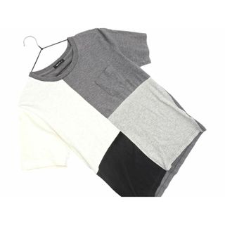 コムサイズム(COMME CA ISM)のCOMME CA ISM コムサイズム 切替 ポケット 半袖 Tシャツ sizeM/白ｘ黒ｘグレー ■◆ レディース(Tシャツ(半袖/袖なし))