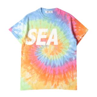 ウィンダンシー(WIND AND SEA)の美品 WIND AND SEA ウィンダンシー Tシャツ サイズ:S 19SS タイダイ染めブランドロゴ クルーネック 半袖Tシャツ T-SHIRT TIEDYE マルチカラー トップス カットソー【メンズ】【中古】(Tシャツ/カットソー(半袖/袖なし))