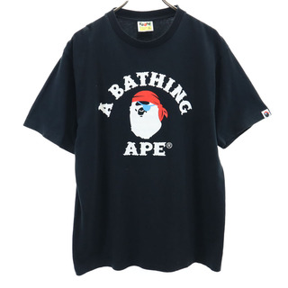 アベイシングエイプ(A BATHING APE)のアベイシングエイプ プリント 半袖 Tシャツ XL ネイビー系 A BATHING APE メンズ(Tシャツ/カットソー(半袖/袖なし))