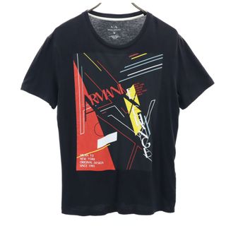 ARMANI EXCHANGE - アルマーニエクスチェンジ プリント 半袖 Tシャツ M ブラック系 ARMANI EXCHANGE メンズ