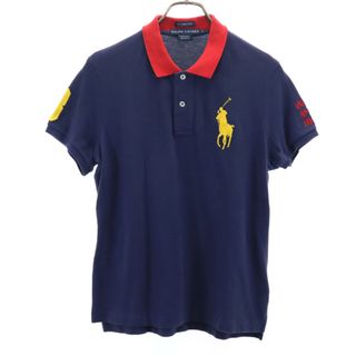 ラルフローレン(Ralph Lauren)のラルフローレン インパクト21 ビックポニー 半袖 ポロシャツ L ネイビー系 RALPH LAUREN 鹿の子地 スキニーポロ レディース(ポロシャツ)