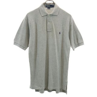 ポロバイラルフローレン 半袖 ポロシャツ S グレー Polo by Ralph Lauren 鹿の子地 メンズ(ポロシャツ)