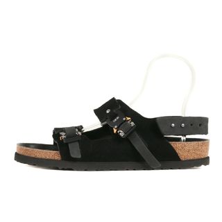 ディオールオム(DIOR HOMME)の美品 Dior HOMME ディオールオム サイズ:43 22AW BIRKENSTOCK インダストリアルバックル サンダル Limited Edition Milano Sandal Black Slingback Buckle Nubuck ブラック 黒 シューズ 靴 ドイツ【メンズ】【中古】(サンダル)