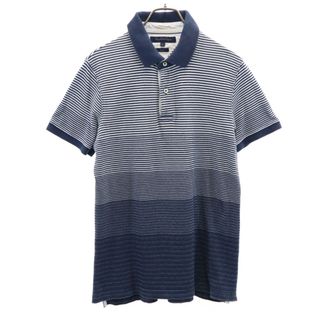 トミーヒルフィガー(TOMMY HILFIGER)のトミーヒルフィガー ボーダー柄 半袖 ポロシャツ XL ネイビー系 TOMMY HILFIGER メンズ(ポロシャツ)