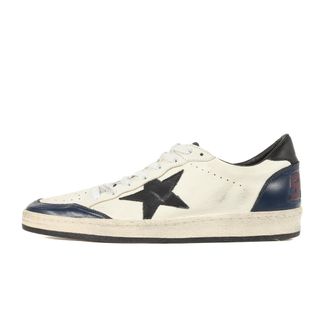 ゴールデングース(GOLDEN GOOSE)の美品 GOLDEN GOOSE ゴールデングース サイズ:41 ヴィンテージ加工 レザー ローカット クラシック スポーツ スニーカー BALLSTAR ホワイト ブルー イタリア製 シューズ 靴【メンズ】【中古】(スニーカー)