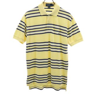 ポロバイラルフローレン ボーダー柄 半袖 ポロシャツ S イエロー系 Polo by Ralph Lauren 鹿の子地 メンズ(ポロシャツ)