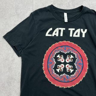 ヴィンテージ(VINTAGE)のCAT TAY　猫　イラスト　アート　トップス　半袖Tシャツ　古着　ブラック　M(Tシャツ/カットソー(半袖/袖なし))