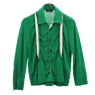 トリココムデギャルソン(tricot COMME des GARCONS)のトリココムデギャルソン 日本製 ウール 長袖 ニット オープンカラーシャツ グリーン系 tricot COMME des GARCONS レディース(シャツ/ブラウス(長袖/七分))