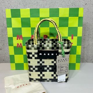 マルニ(Marni)の新品　MARNI ジャジーハンドル　かごバッグ　迷彩　ブランド　ピクニックバッグ(かごバッグ/ストローバッグ)